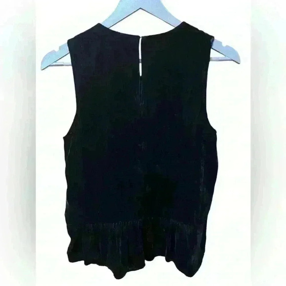 J. Crew Black Velvet-Like Peplum Top – Size - Picture 5 of 9